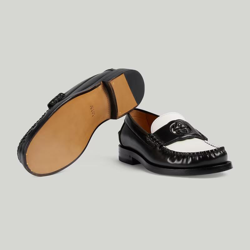 Giày Gucci Interlocking G Loafer Nữ Trắng Đen