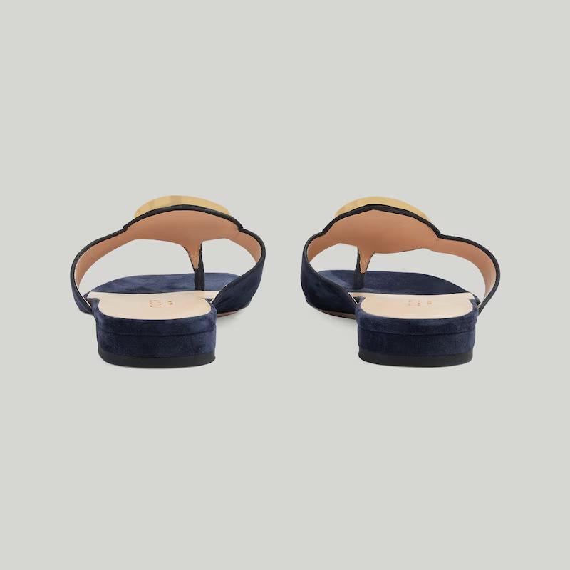 Giày Gucci Blondie Thong Sandal Nữ Xanh Đen