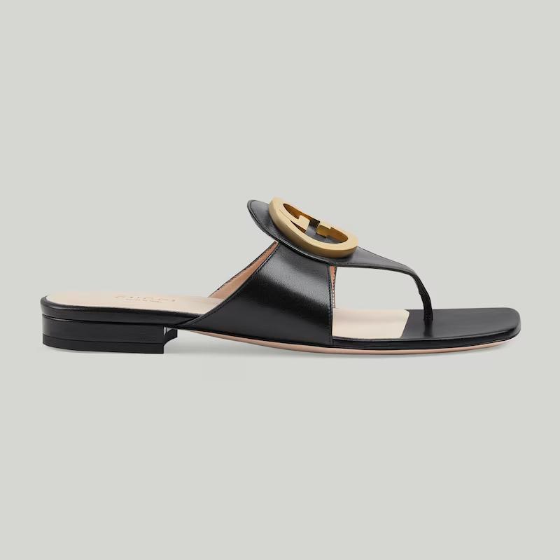 Giày Gucci Blondie Thong Sandal Nữ Đen