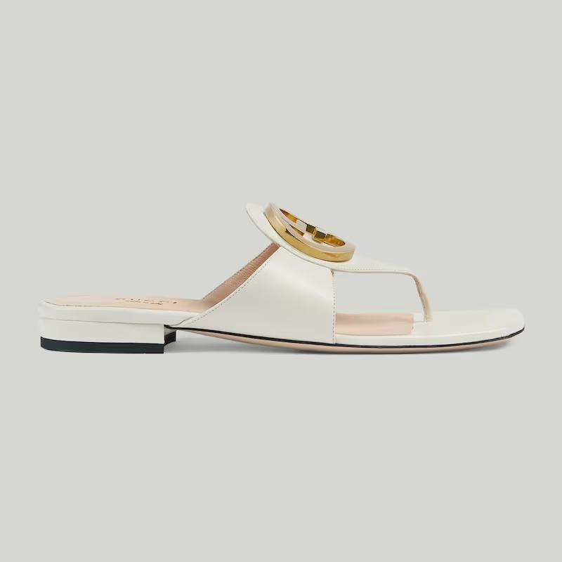 Giày Gucci Blondie Thong Sandal Nữ Trắng