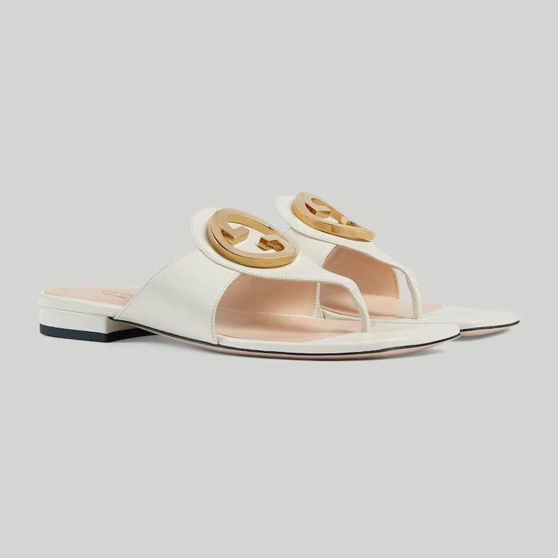 Giày Gucci Blondie Thong Sandal Nữ Trắng