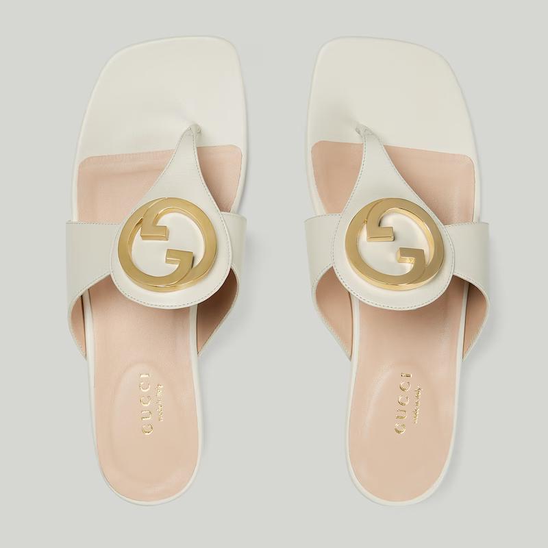 Giày Gucci Blondie Thong Sandal Nữ Trắng