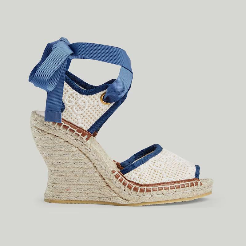 Giày Gucci Gg Espadrille Nữ Be Xanh