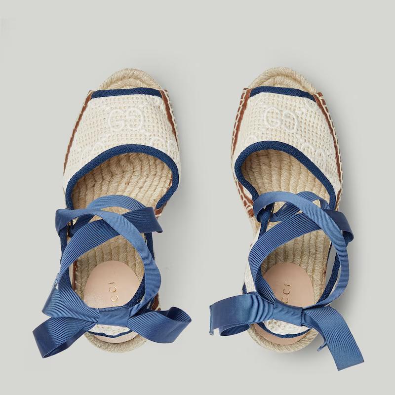 Giày Gucci Gg Espadrille Nữ Be Xanh