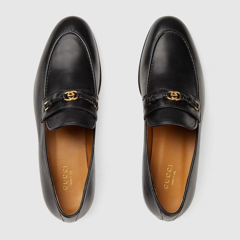 Giày Gucci Horsebit Interlocking G Loafer Nữ Đen