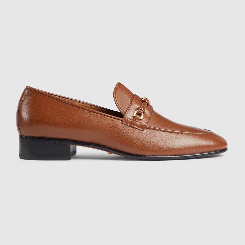 Giày Gucci Horsebit Interlocking G Loafer Nữ Nâu