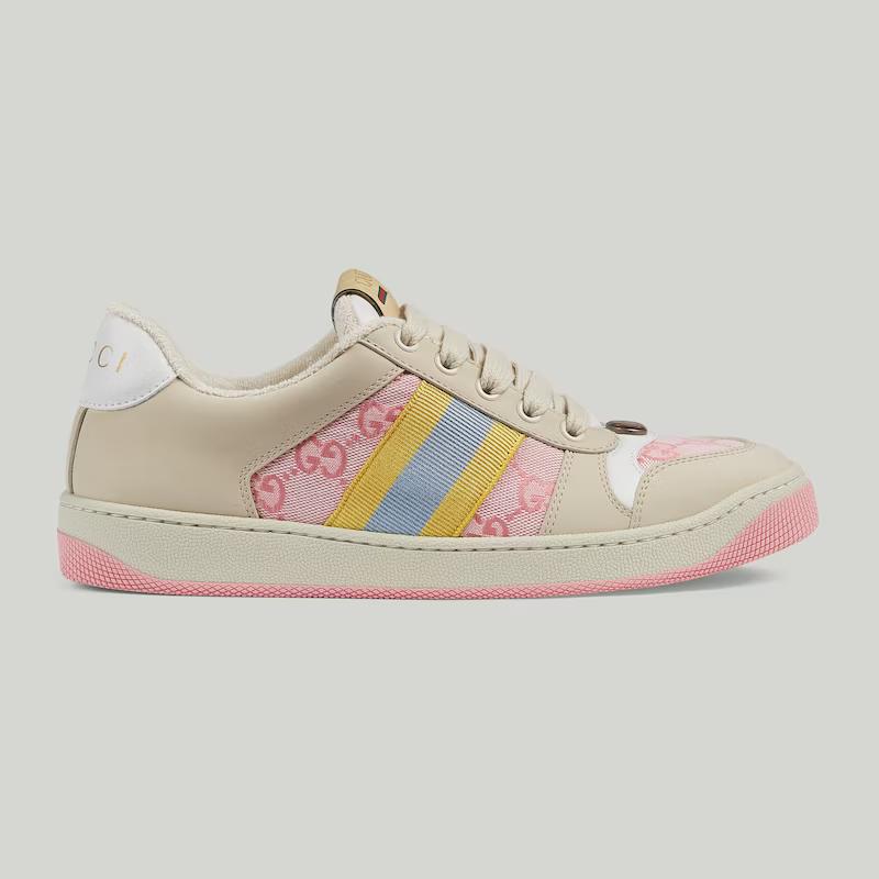 Giày Gucci Screener Sneaker Nữ Be Hồng