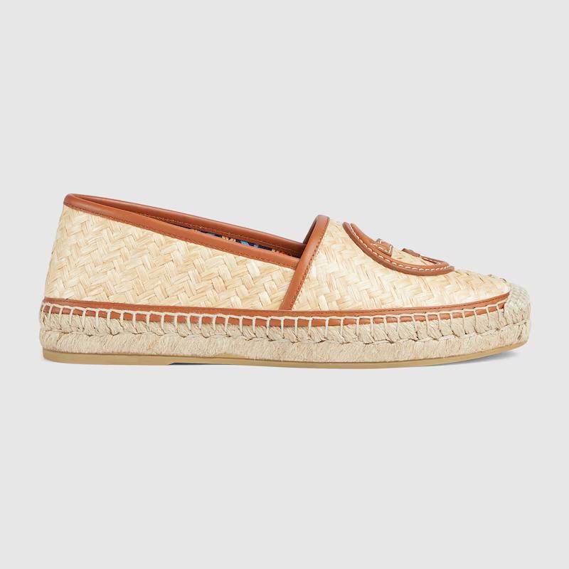 Giày Gucci Interlocking G Espadrille Nữ Be Nâu