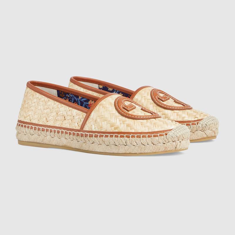 Giày Gucci Interlocking G Espadrille Nữ Be Nâu