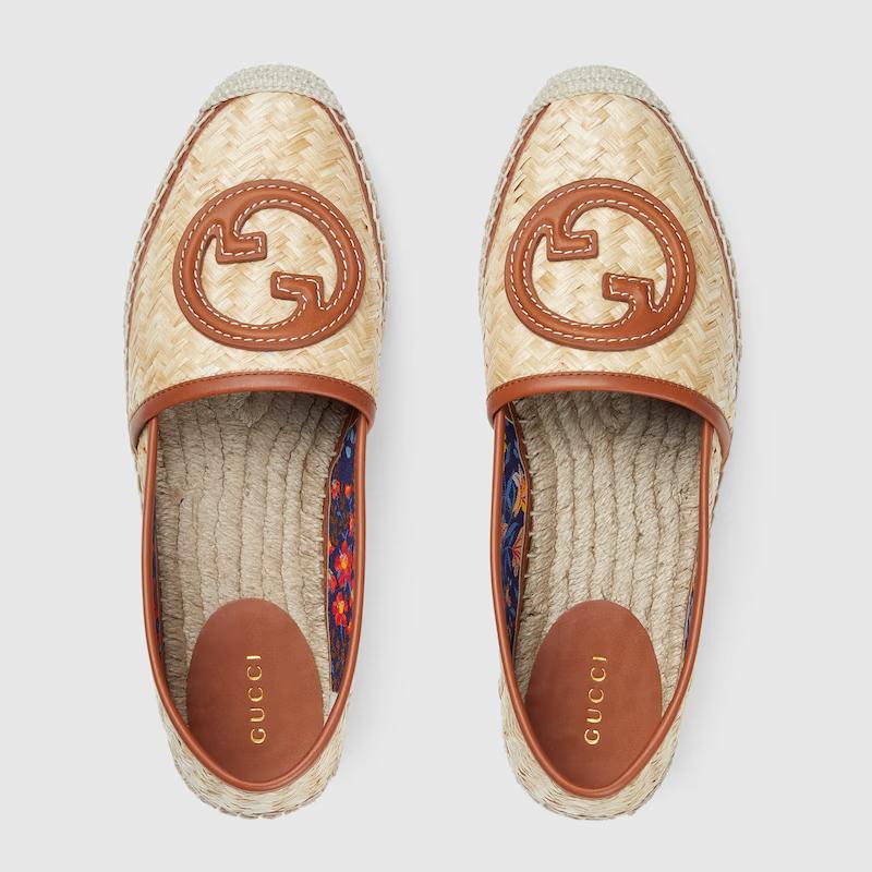 Giày Gucci Interlocking G Espadrille Nữ Be Nâu