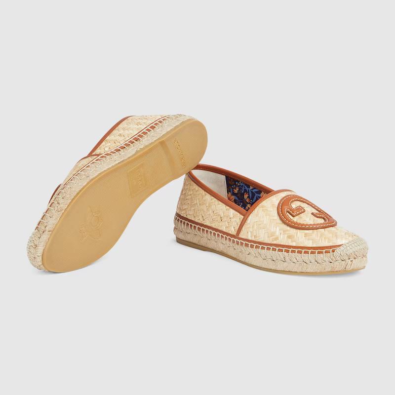 Giày Gucci Interlocking G Espadrille Nữ Be Nâu