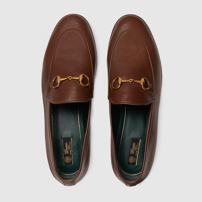 Giày Gucci Jordaan Loafer Nữ Nâu