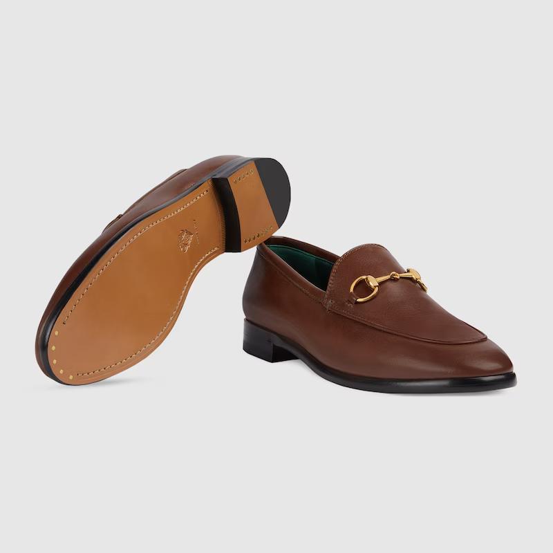 Giày Gucci Jordaan Loafer Nữ Nâu