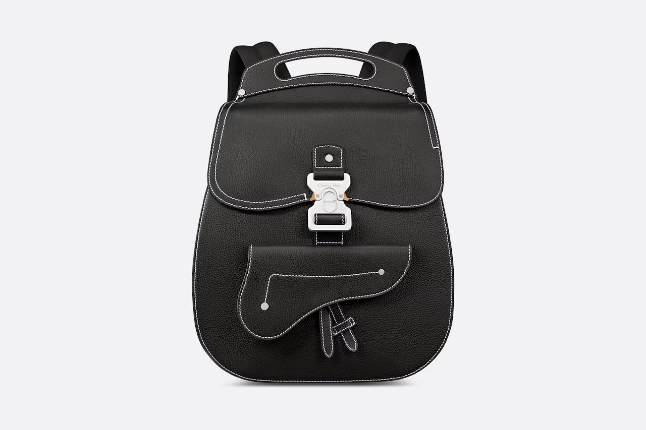 Túi Dior Gallop Backpack Black Grained Calfskin