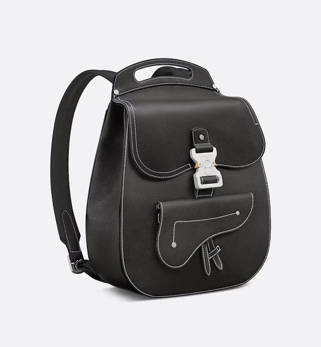 Túi Dior Gallop Backpack Black Grained Calfskin