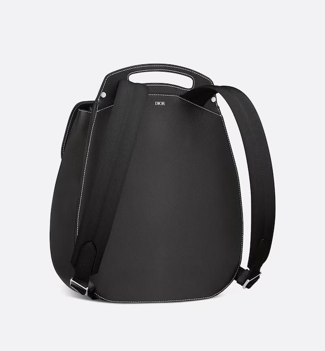 Túi Dior Gallop Backpack Black Grained Calfskin