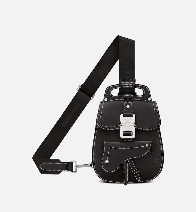 Túi Dior Mini Gallop Sling Bag Black Grained Calfskin