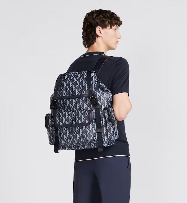 Túi Dior Hit The Road Backpack Navy Blue CD Diamond Canvas