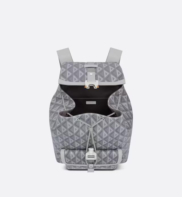 Túi Dior Hit The Road Backpack Dior Gray CD Diamond Canvas and Smooth Calfskin