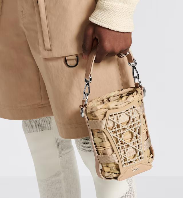 Túi Dior Sahara Basket Bag With Strap Papyrus Banana Leaf and Bamboo with Beige Rubber