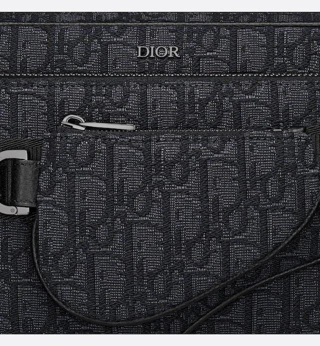 Túi Dior Saddle Triple Pouch Black Dior Oblique Jacquard