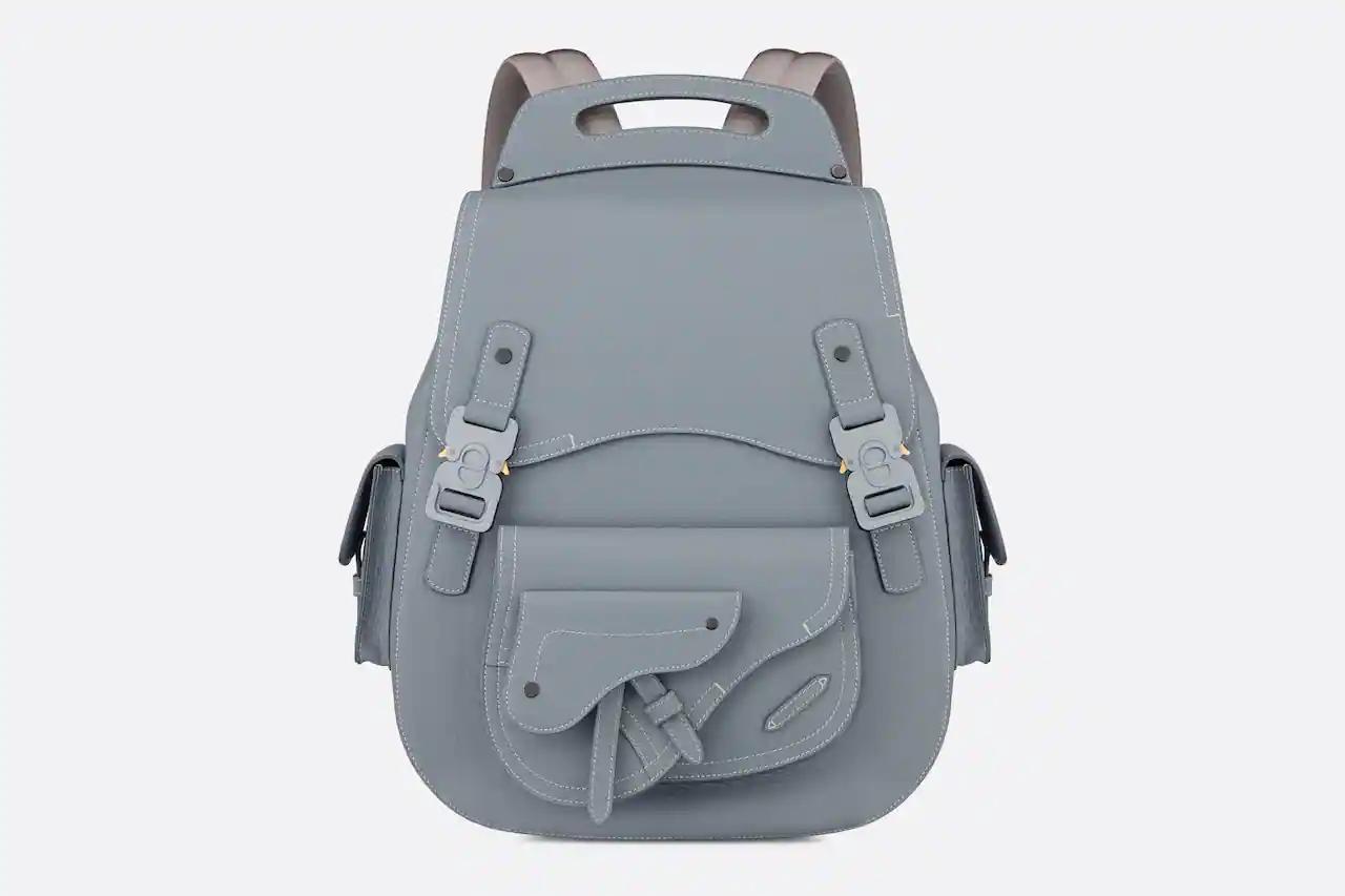 Túi Dior Maxi Gallop Backpack Dior Gray Grained Calfskin