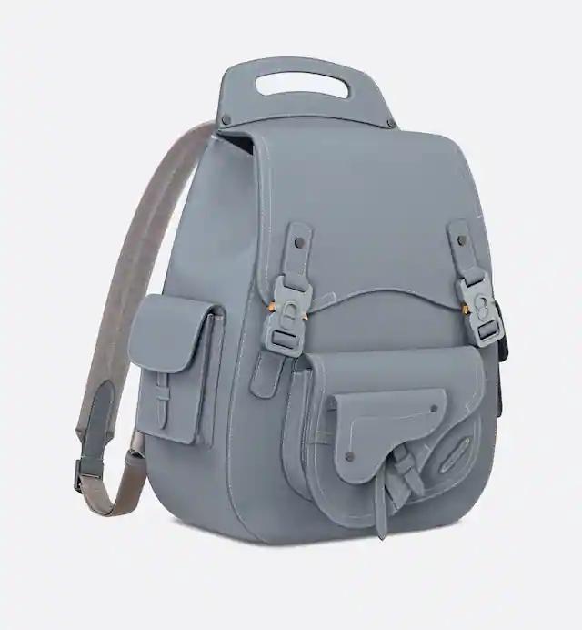 Túi Dior Maxi Gallop Backpack Dior Gray Grained Calfskin