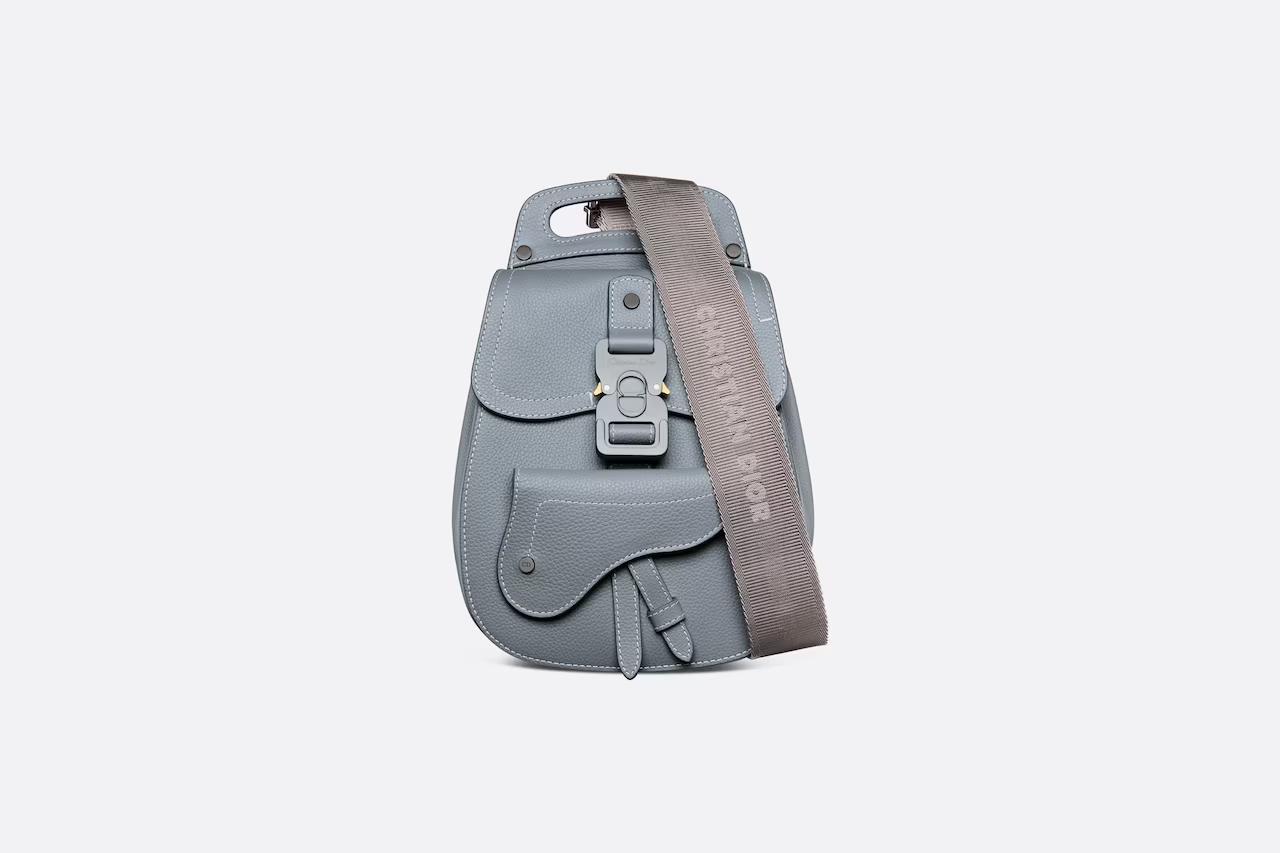 Túi Dior Mini Gallop Sling Bag Dior Gray Grained Calfskin