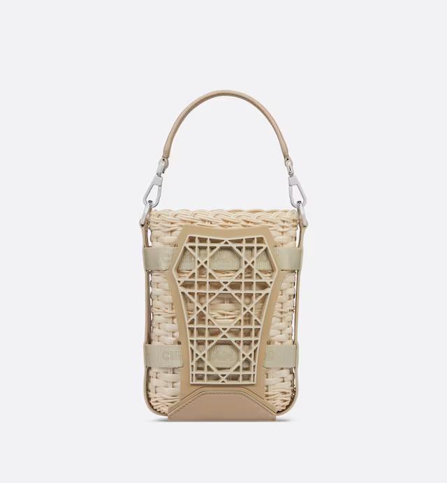 Túi Dior Sahara Basket Bag With Strap Papyrus Banana Leaf and Bamboo with Beige Rubber