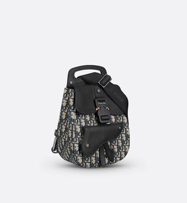 Túi Dior Mini Gallop Sling Bag Beige and Black Dior Oblique Jacquard and Black Grained Calfskin