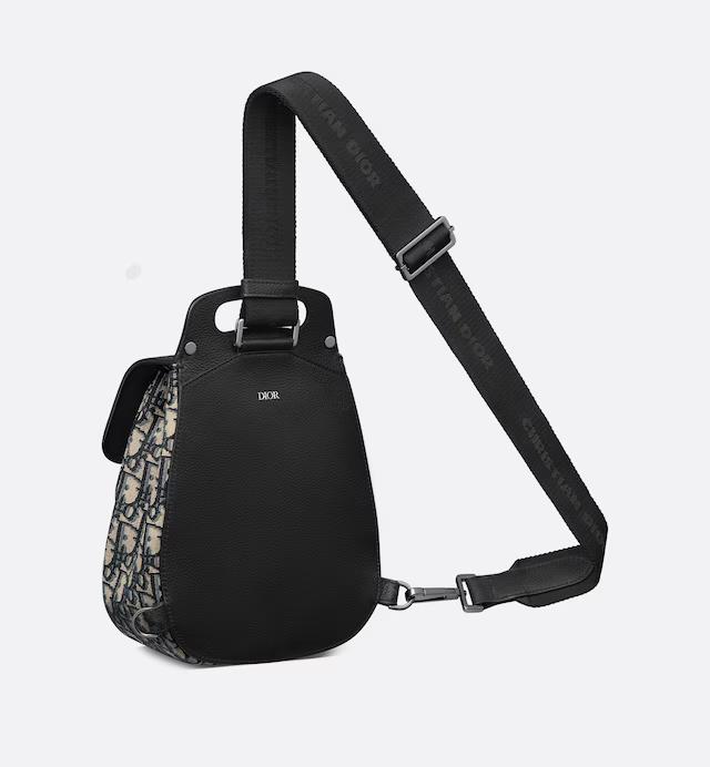 Túi Dior Mini Gallop Sling Bag Beige and Black Dior Oblique Jacquard and Black Grained Calfskin