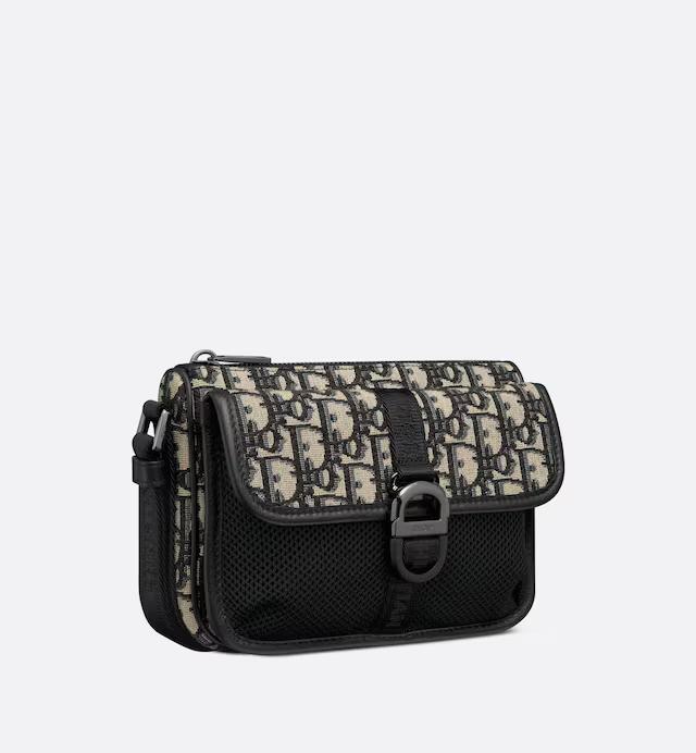 Túi Dior 8 Mini Bag With Strap Beige and Black Dior Oblique Jacquard