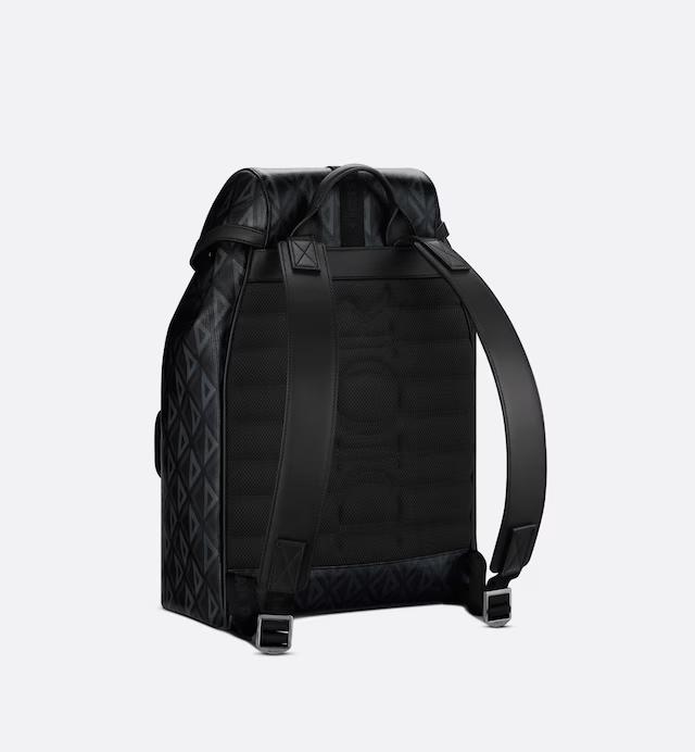 Túi Dior Hit The Road Backpack Black CD Diamond Canvas and Smooth Calfskin