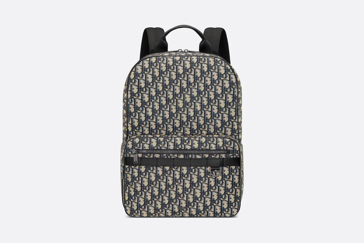 Túi Dior Safari Backpack Beige and Black Dior Oblique Jacquard