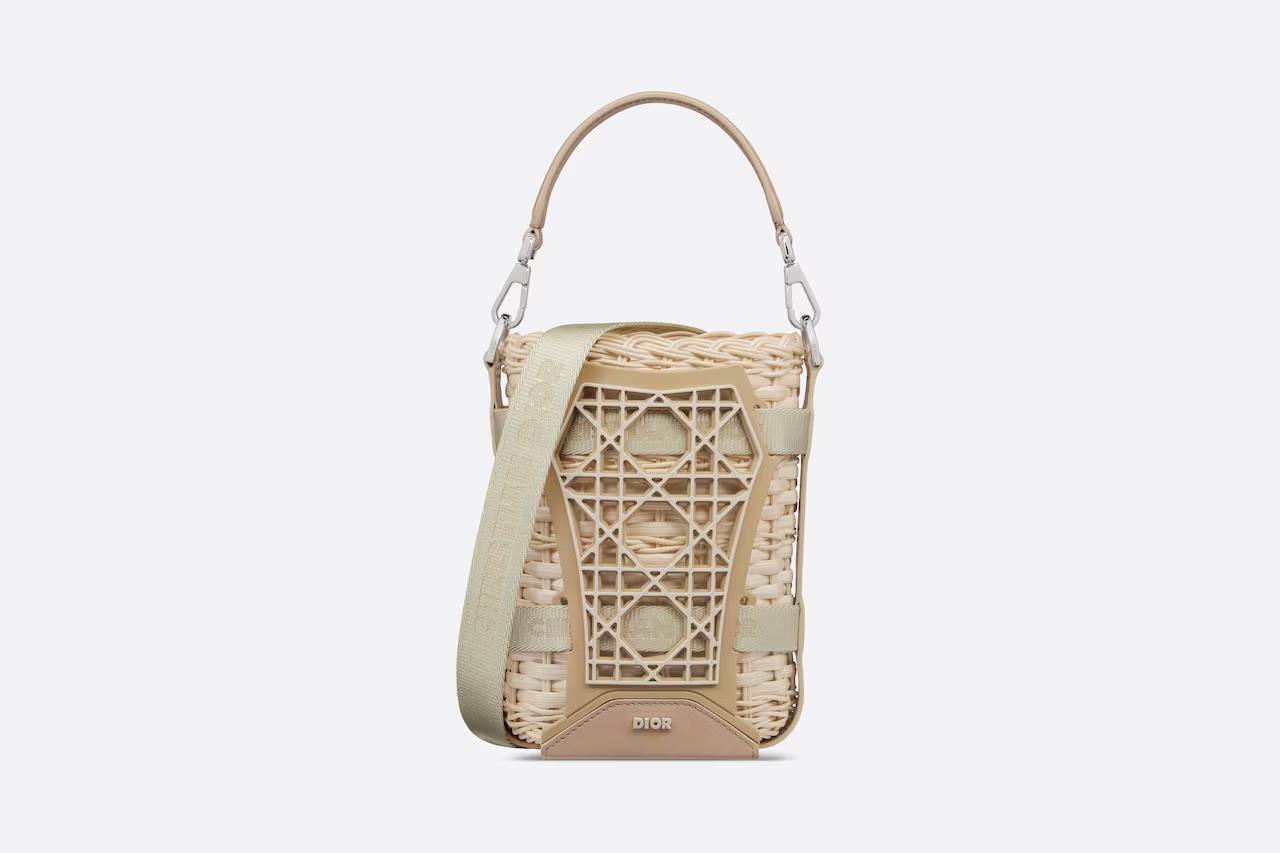 Túi Dior Sahara Basket Bag With Strap Papyrus Banana Leaf and Bamboo with Beige Rubber