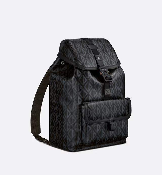 Túi Dior Hit The Road Backpack Black CD Diamond Canvas and Smooth Calfskin