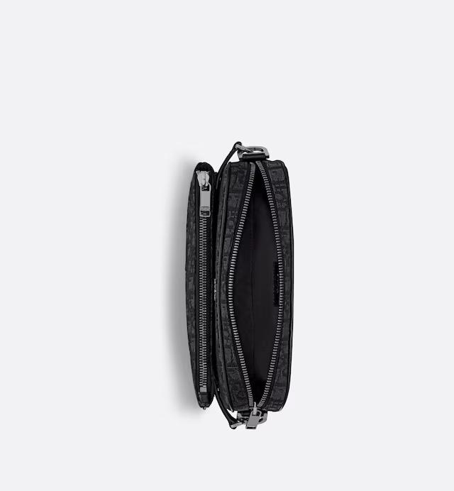 Túi Dior Saddle Triple Pouch Black Dior Oblique Jacquard