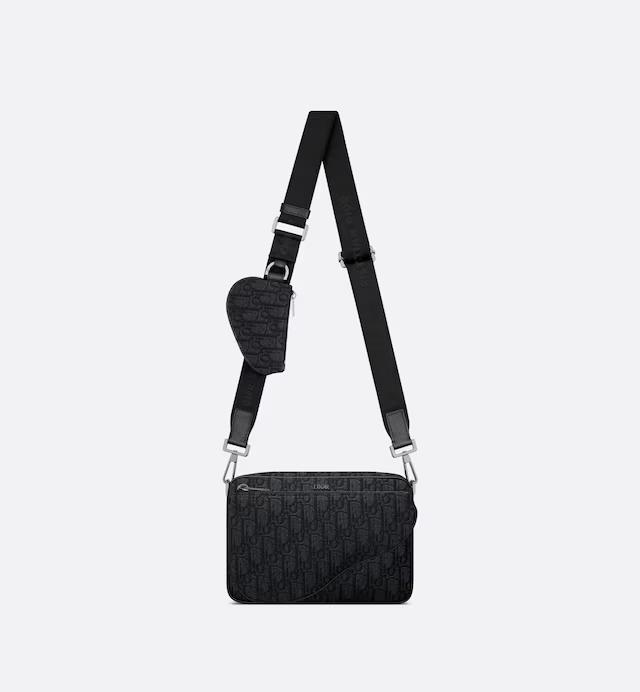 Túi Dior Saddle Triple Pouch Black Dior Oblique Jacquard