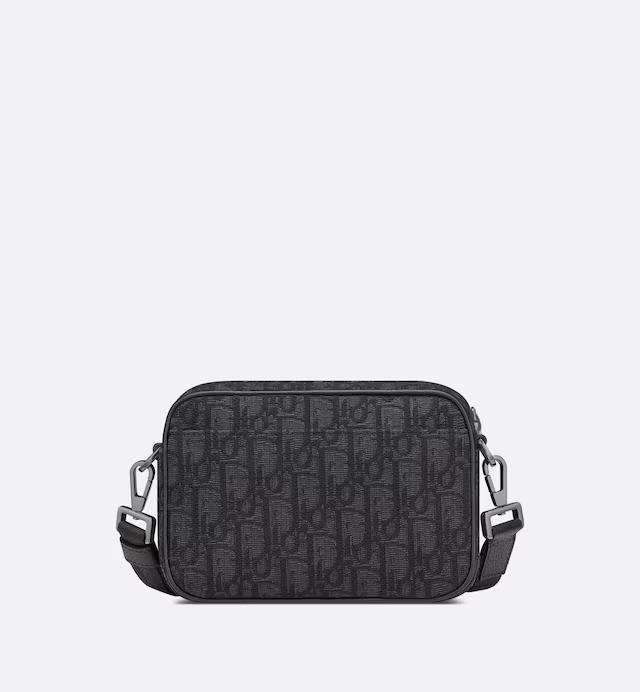 Túi Dior Mini Safari Bag With Strap Black Dior Oblique Jacquard