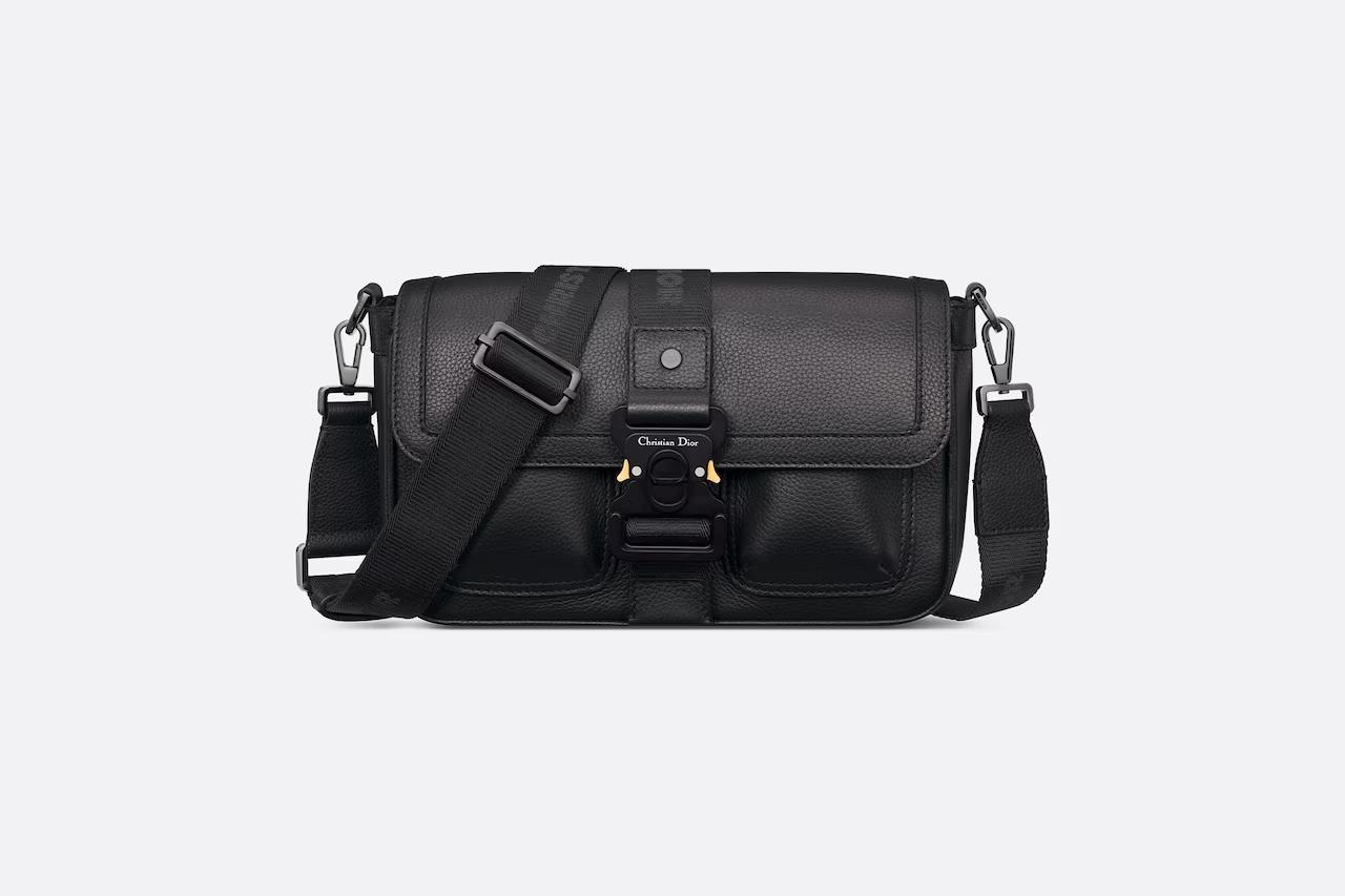 Túi Dior Hit The Road Bag With Strap Black Grained Calfskin