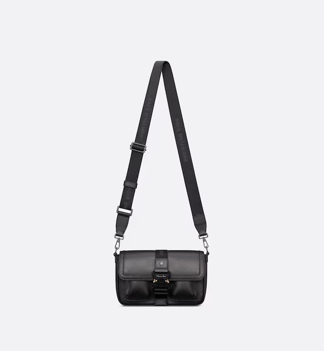 Túi Dior Hit The Road Bag With Strap Black Grained Calfskin