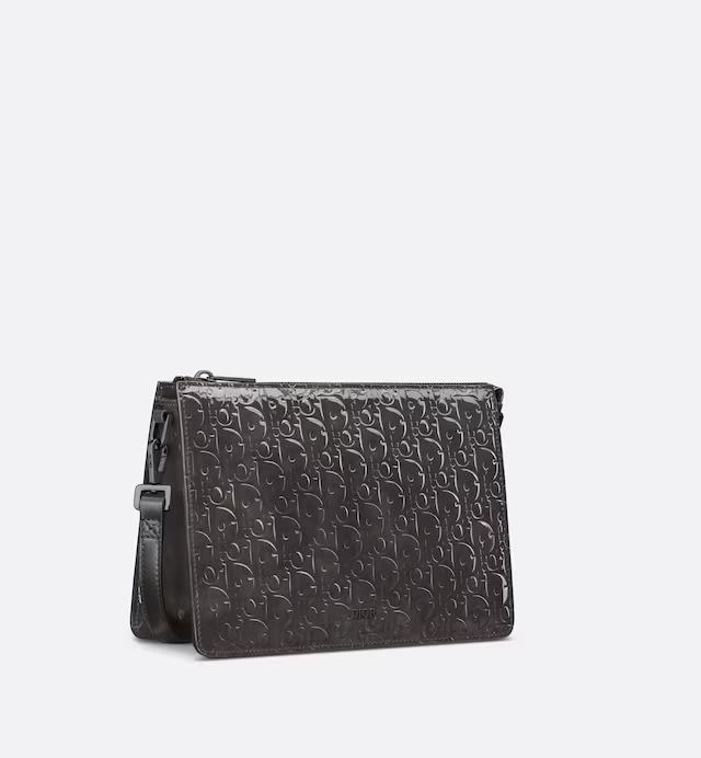 Túi Dior Boxy Bag With Strap Black Dior Oblique Gravity Leather