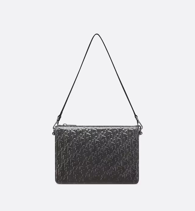 Túi Dior Boxy Bag With Strap Black Dior Oblique Gravity Leather