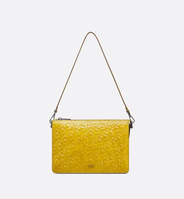 Túi Dior Boxy Bag With Strap Yellow Dior Oblique Gravity Leather