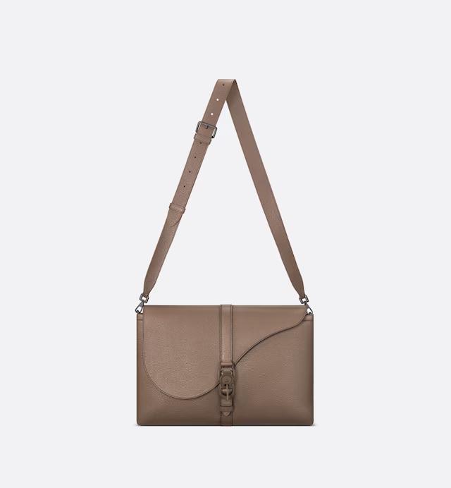 Túi Dior Pillow Bag With Strap Brown Grained Calfskin