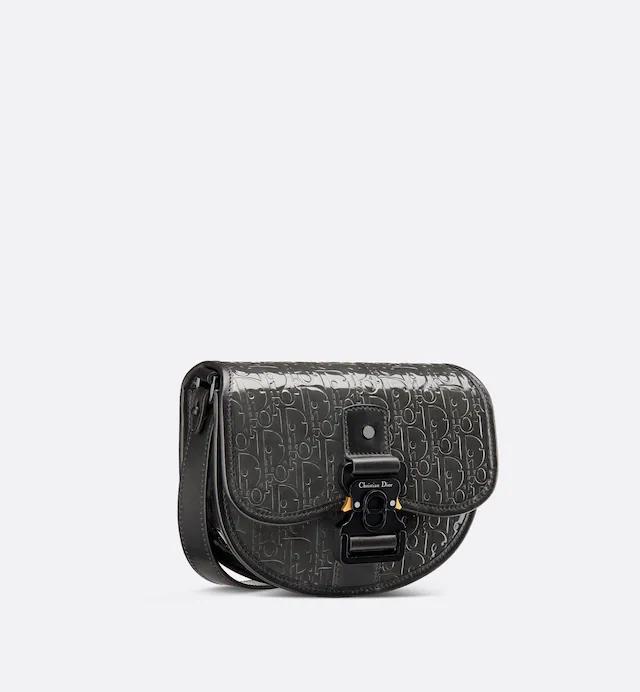 Túi Dior Mini Gallop Bag With Strap Black Dior Oblique Gravity Leather