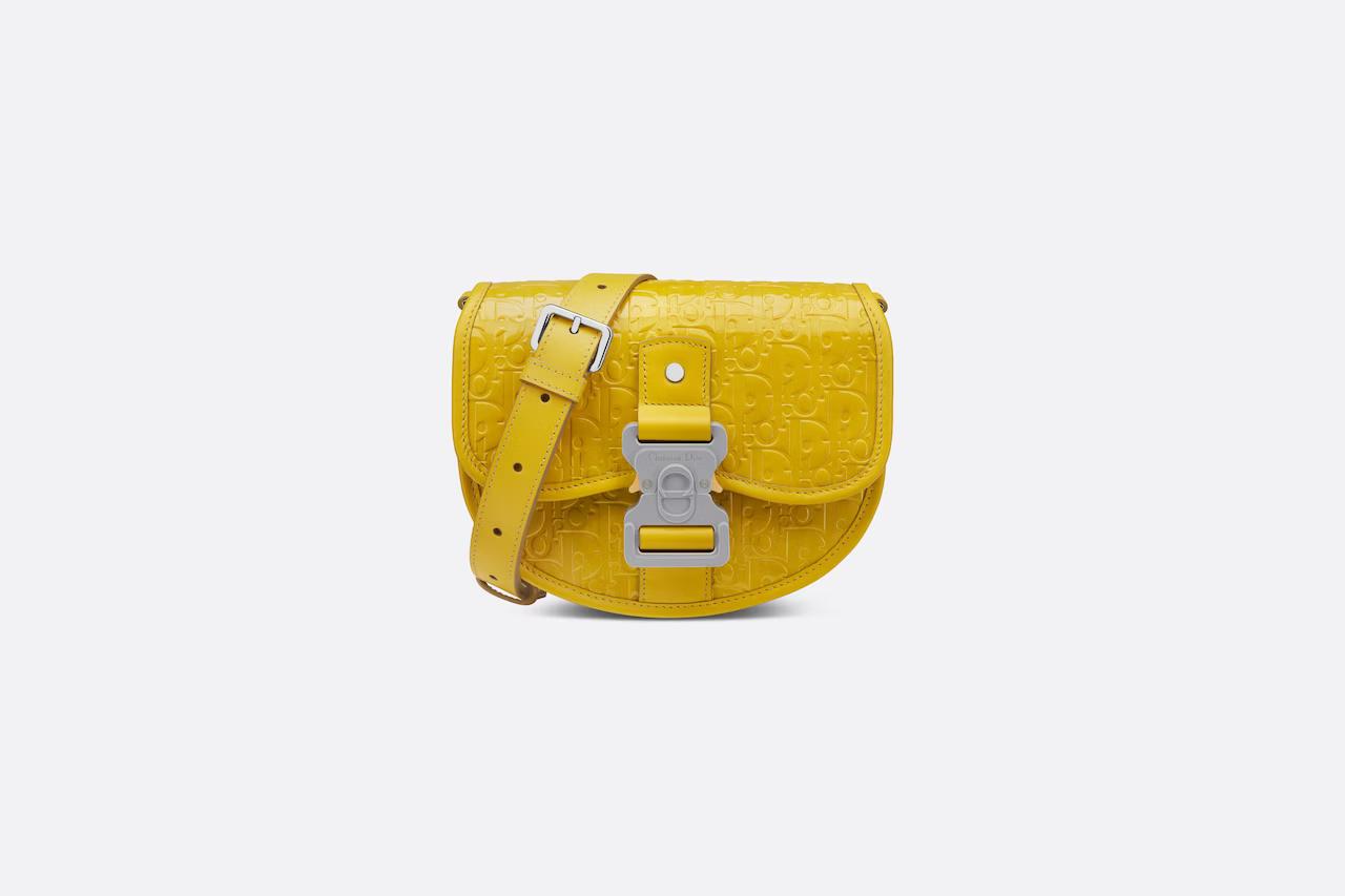 Túi Dior Mini Gallop Bag With Strap Yellow Dior Oblique Gravity Leather