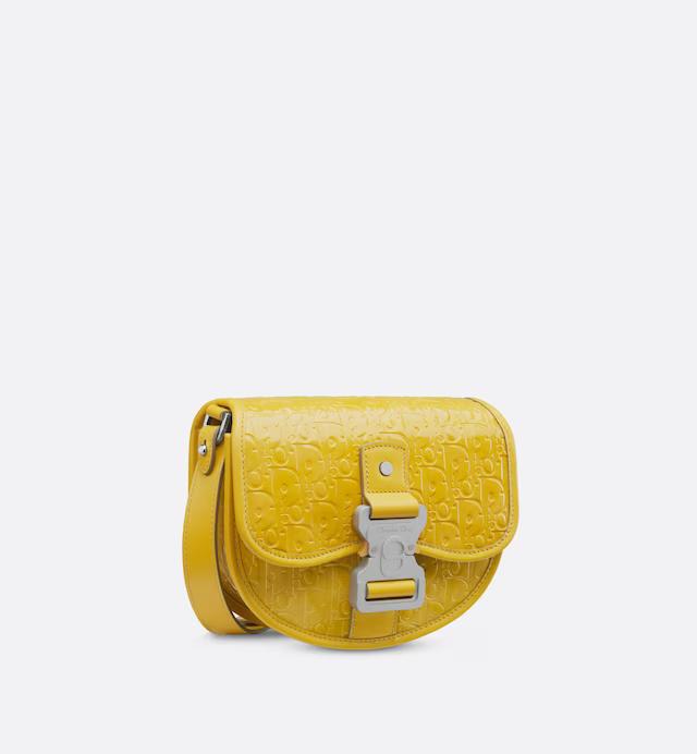 Túi Dior Mini Gallop Bag With Strap Yellow Dior Oblique Gravity Leather