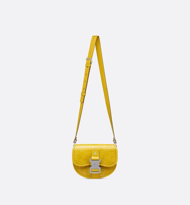 Túi Dior Mini Gallop Bag With Strap Yellow Dior Oblique Gravity Leather