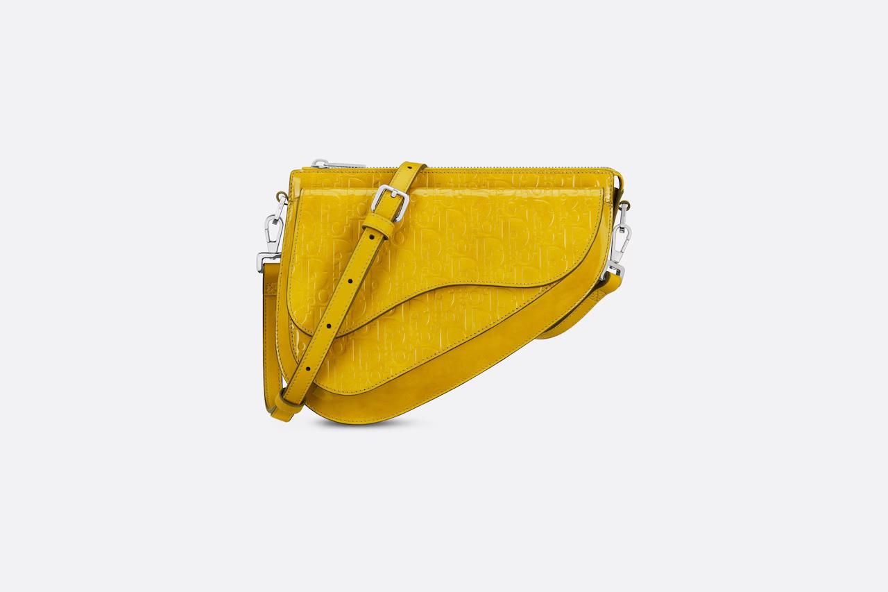 Túi Dior Boxy Saddle Bag Yellow Dior Oblique Gravity Leather